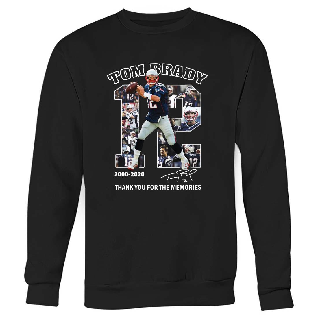 12 Tom Brady Thank You For The Memories 2000 2020 Shirt 12 Tom Brady Thank You For The Memories 2000 2020 Shirt