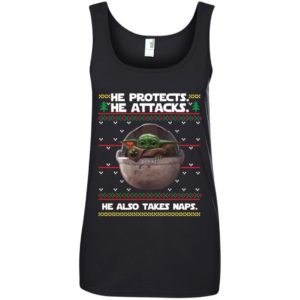 Baby Yoda He protects he also takes naps Christmas sweater