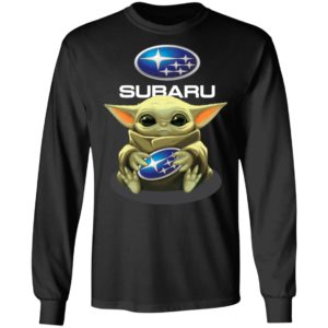 Baby Yoda hug Subaru shirt