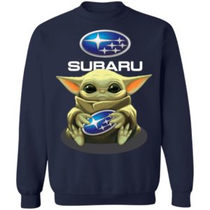 Baby Yoda hug Subaru shirt