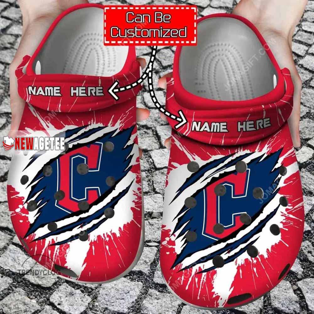 Mlb Cleveland Guardians Ripped Claw Custom Name Crocs Clog