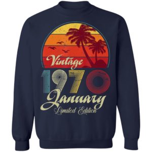 50th Birthday Retro Vintage January 1970 Shirt Long Sleeve
