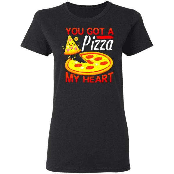 Pizza Valentines Day Shirt Pizza Pie Slice Kawaii Heart T-Shirt