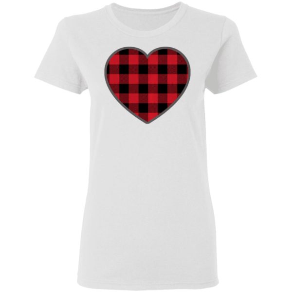 Heart Valentines Day Buffalo Plaid T-Shirt Long Sleeve