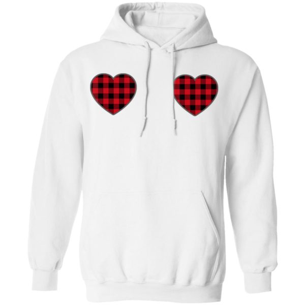 Heart Valentines Day Buffalo Plaid T-Shirt