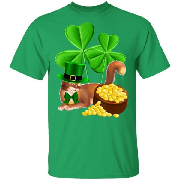 Abyssinian Cat St Patricks Day Shirt – Leprechaun Cat Lover T-Shirt