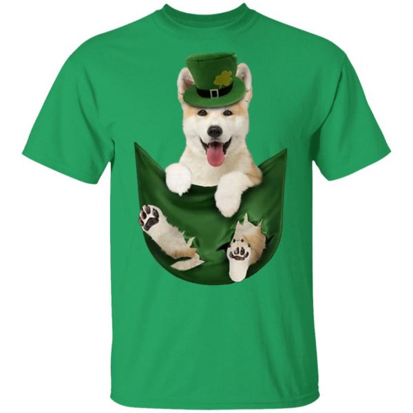 Akita In Your Pocket St Patricks Day Dog Lover Shirt, Long Sleeve