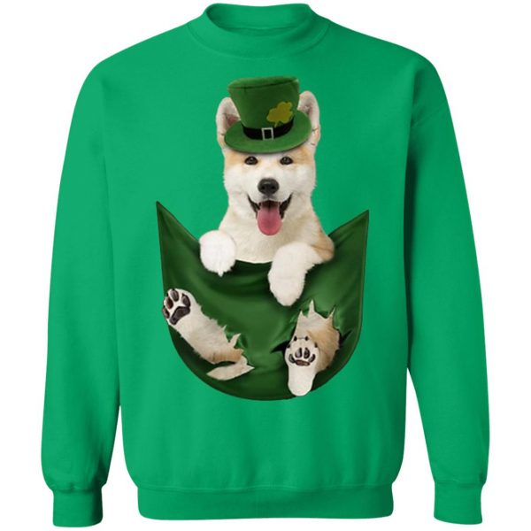 Akita In Your Pocket St Patricks Day Dog Lover Shirt, Long Sleeve