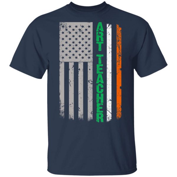 Art Teacher Irish American Flag Saint Patricks Day Shirt, Long Sleeve
