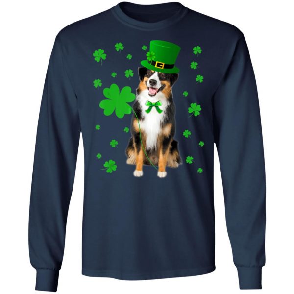 Australian Shepherd St. Patricks Day Shirt, Long Sleeve