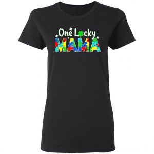 Autism Saint Patricks Day T-Shirt - One Lucky Mama Long Sleeve