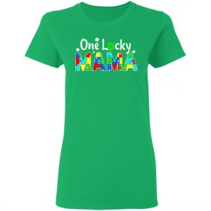 Autism Saint Patricks Day T-Shirt - One Lucky Mama Long Sleeve