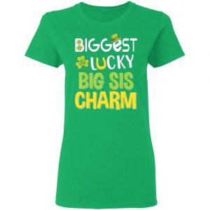 Biggest-Lucky Big Sis Charm Saint Patricks Day T-Shirt, Bella