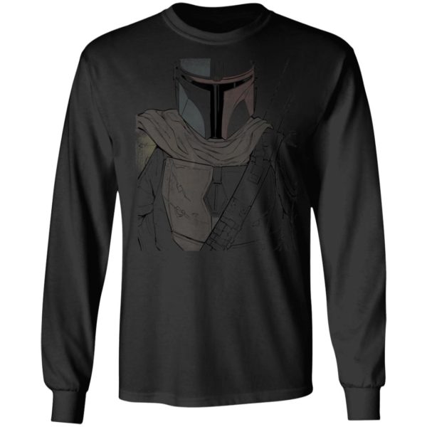 Star Wars The Mandalorian Muted Warrior T-Shirt Hoodie LS