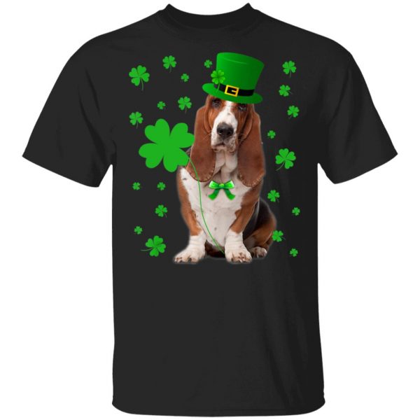 Basset Hound Saint Patricks Day T-Shirt, Long Sleeve