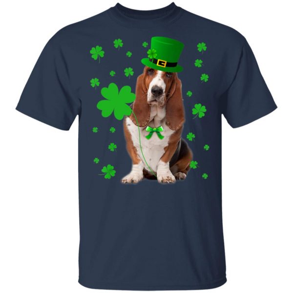 Basset Hound Saint Patricks Day T-Shirt, Long Sleeve