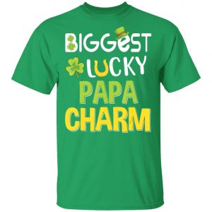 Biggest-Lucky Papa Charm Saint Patricks Day T-Shirt, Bella