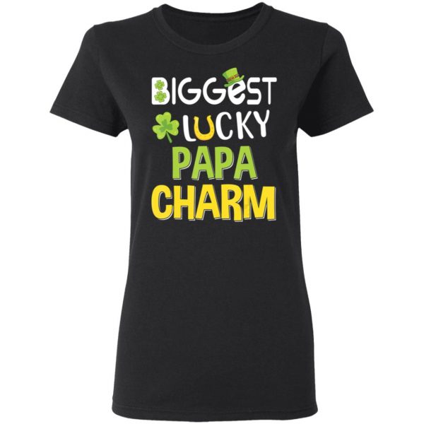 Biggest-Lucky Papa Charm Saint Patricks Day T-Shirt, Bella