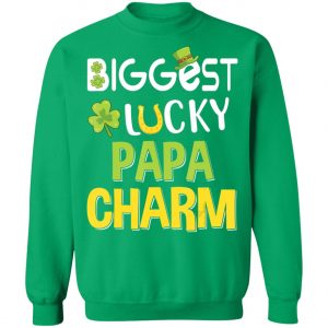 Biggest-Lucky Papa Charm Saint Patricks Day T-Shirt, Bella