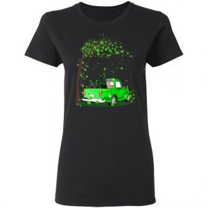 Black Labrador Butterflies Balloons Truck St Patrick's Day T-Shirt, LS