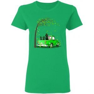 Black Labrador Butterflies Balloons Truck St Patrick's Day T-Shirt, LS