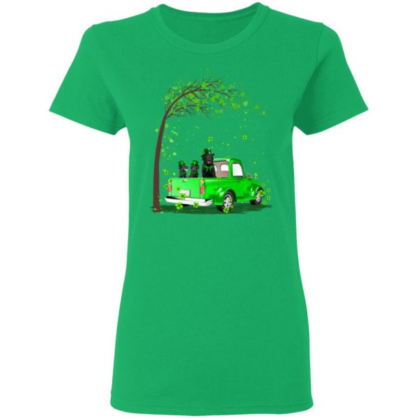 Black Labrador Butterflies Balloons Truck St Patrick’s Day T-Shirt, LS