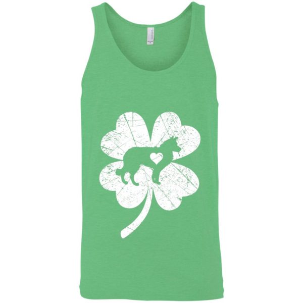 Border Collie In Shamrock Clover St Patricks Day Irish T-Shirt, Long Sleeve