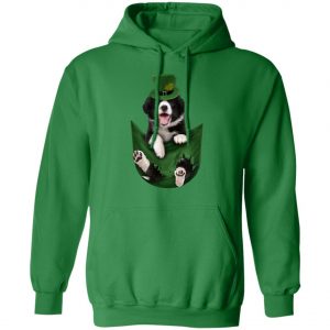 Border Collie In Your Pocket St Patricks Day Dog Lover T-Shirt, Long Sleeve