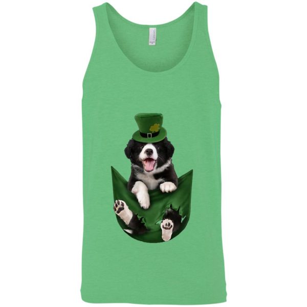 Border Collie In Your Pocket St Patricks Day Dog Lover T-Shirt, Long Sleeve