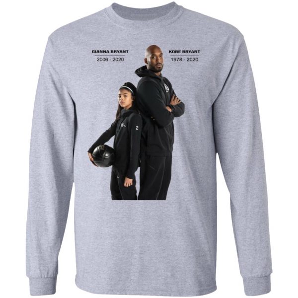 Kobe Bryant and Gianna Tribute T-shirt ajusté, Long Sleeve