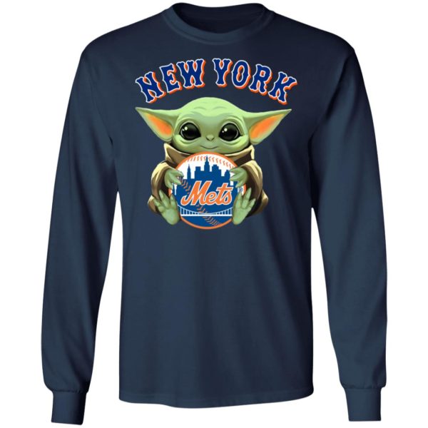 Baby Yoda Hug New York Mets Star Wars Shirt Hoodie LS