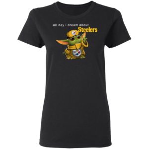 Baby Yoda All Day I Dream About Steelers Shirt Hoodie LS