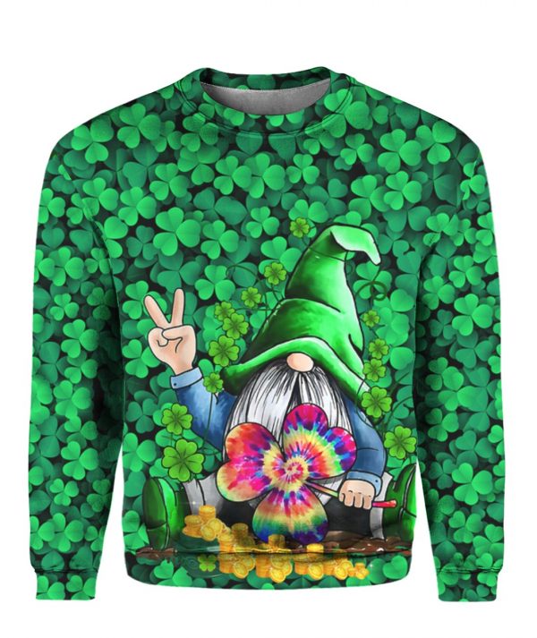 Hippie Gnomes Clover St Patricks Day 3D Print T-Shirt, Long Sleeve, Hoodie