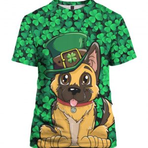 German Shepherd Leprechaun St. Patricks Day 3D Print Shirt, Hoodie, Long Sleeve