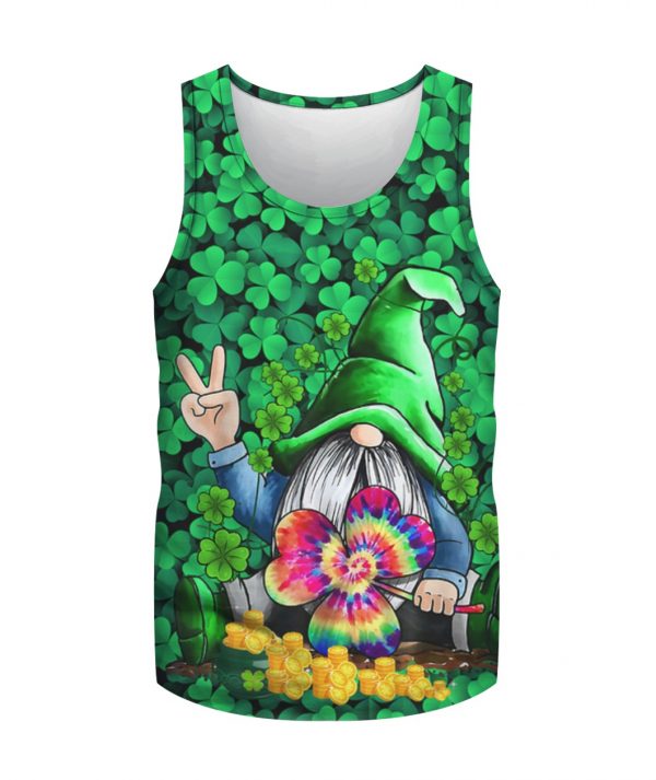 Hippie Gnomes Clover St Patricks Day 3D Print T-Shirt, Long Sleeve, Hoodie