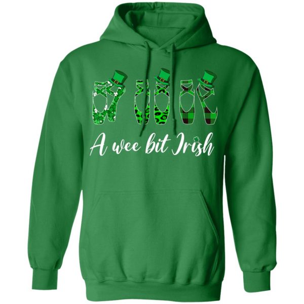 A Wee Bit Irish Green Plaid Ballet Shoes St Patricks Day Shirt, Long Sleeve