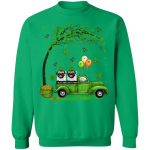 Blue Truck Pickup Pug St Patricks Day Dog Lovers T-Shirt, Long Sleeve, Tank Top
