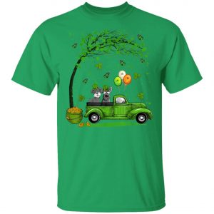 Blue Truck Pickup Schnauzer St Patricks Day Dog Lovers T-Shirt, Long Sleeve, Tank Top