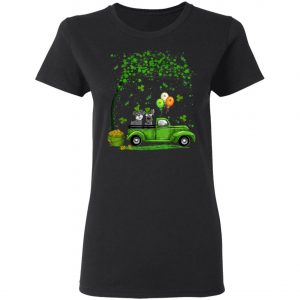 Blue Truck Pickup Schnauzer St Patricks Day Dog Lovers T-Shirt, Long Sleeve, Tank Top