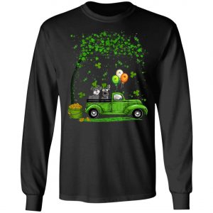 Blue Truck Pickup Schnauzer St Patricks Day Dog Lovers T-Shirt, Long Sleeve, Tank Top