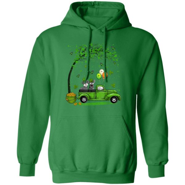 Blue Truck Pickup Schnauzer St Patricks Day Dog Lovers T-Shirt, Long Sleeve, Tank Top