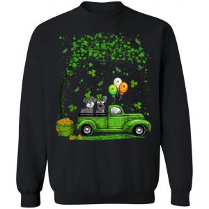 Blue Truck Pickup Schnauzer St Patricks Day Dog Lovers T-Shirt, Long Sleeve, Tank Top