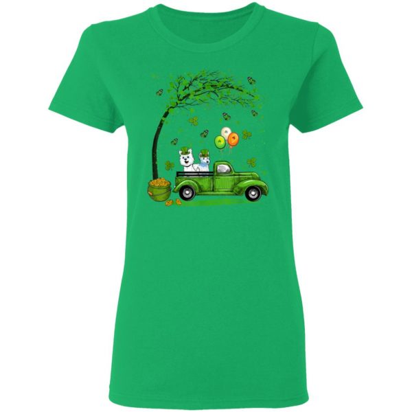 Blue Truck Pickup Westie St Patricks Day Dog Lovers T-Shirt, Long Sleeve, Tank Top