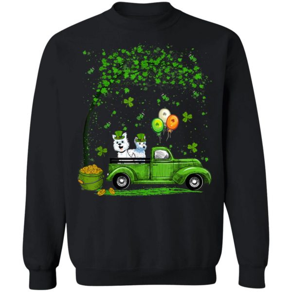 Blue Truck Pickup Westie St Patricks Day Dog Lovers T-Shirt, Long Sleeve, Tank Top