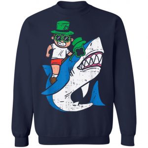 Boy Riding Irish Shark Funny St Patricks Day Kids T-Shirt, Long Sleeve, Tank Top