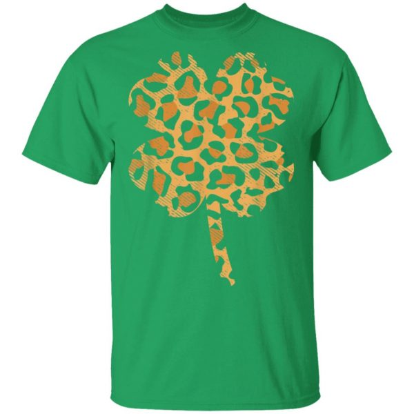 Buffalo Leopard Plaid Shamrock Clover Cool St Patricks Day T-Shirt, Long Sleeve, Tank Top