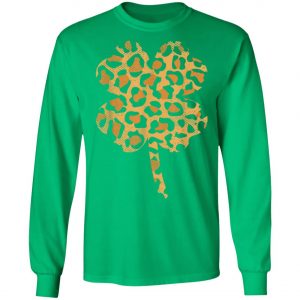 Buffalo Leopard Plaid Shamrock Clover Cool St Patricks Day T-Shirt, Long Sleeve, Tank Top