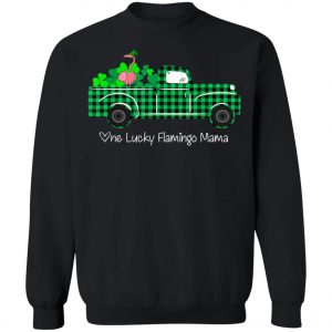 Buffalo Plaid Truck One Lucky Flamingo Mama St Patricks Day T-Shirt, Long Sleeve, Tank Top