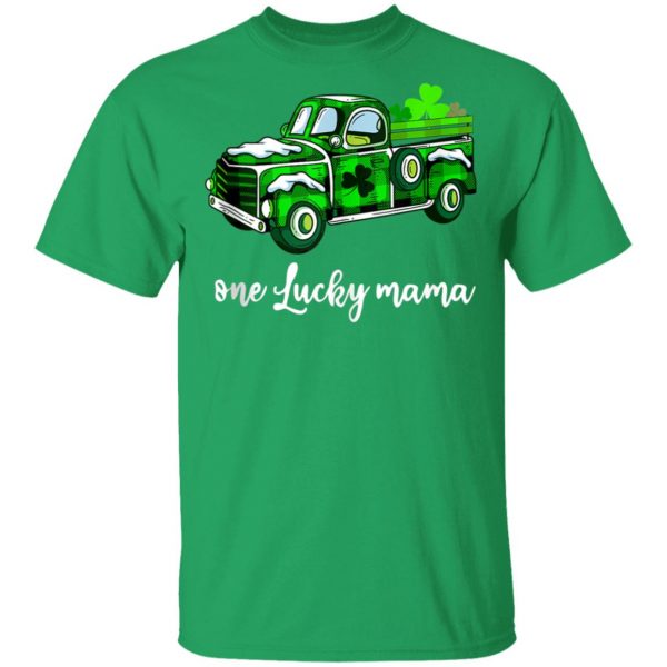 Buffalo Plaid Truck One Lucky MAMA St Patricks Day T-Shirt, Long Sleeve, Tank Top