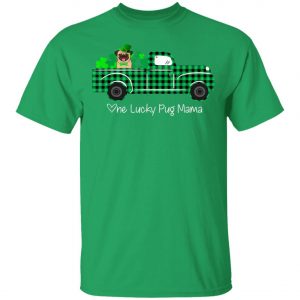 Buffalo Plaid Truck One Lucky Pug Mama St Patricks Day T-Shirt, Long Sleeve, Tank Top